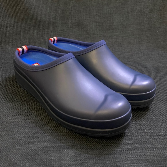 Hunter Shoes - HUNTER Play Welly Clogs Mules w/ Platform Sole Women’s 5 US Navy Blue